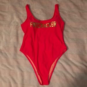 Bright Pink One Piece Bathing Suit